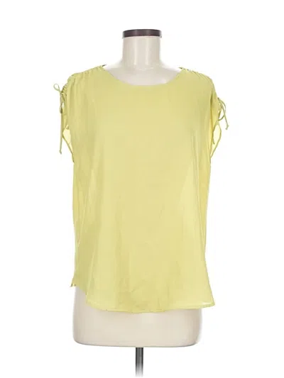 Pre-owned Pleione Short Sleeve Top Yellow Cold Shoulder Neckline Tops
