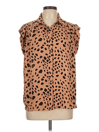 Pre-owned Pleione Sleeveless Blouse In Brown