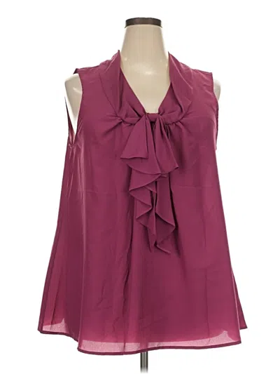 Pre-owned Pleione Sleeveless Blouse In Burgundy
