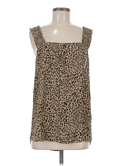 Pre-owned Pleione Sleeveless Top Brown Square Neckline Tops