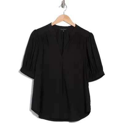 Pleione Textured Tunic Shirt In Black