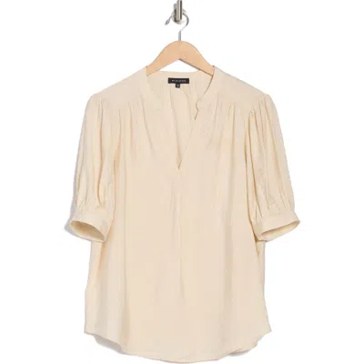 Pleione Textured Tunic Shirt In Ecru