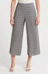 Pleione Textured Wide Leg Pants In Medium Navy Cream Shell