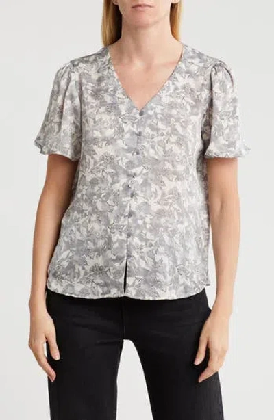 Pleione V-neck Button Top In Black
