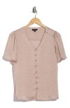 Pleione V-neck Button Top In Pink