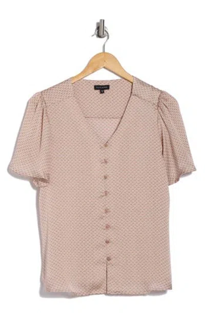 Pleione V-neck Button Top In Pink