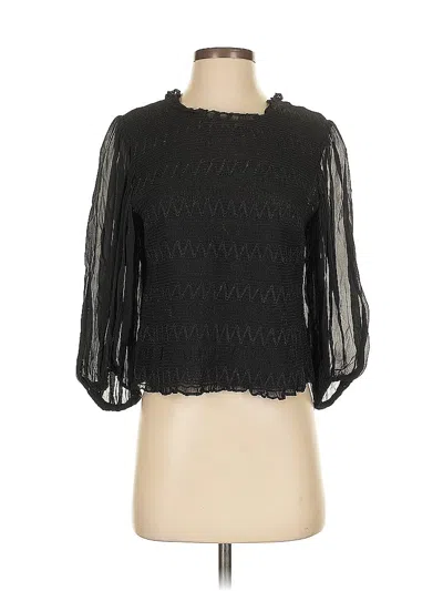 Pre-owned Plenty By Tracy Reese 3/4 Sleeve Blouse In Black
