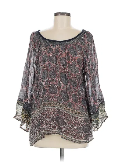 Pre-owned Plenty By Tracy Reese 3/4 Sleeve Blouse In Gray