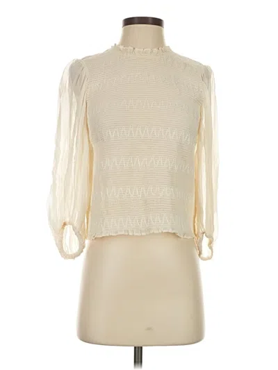 Pre-owned Plenty By Tracy Reese 3/4 Sleeve Blouse In Ivory