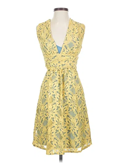 Pre-owned Plenty By Tracy Reese Cocktail Dress In Yellow