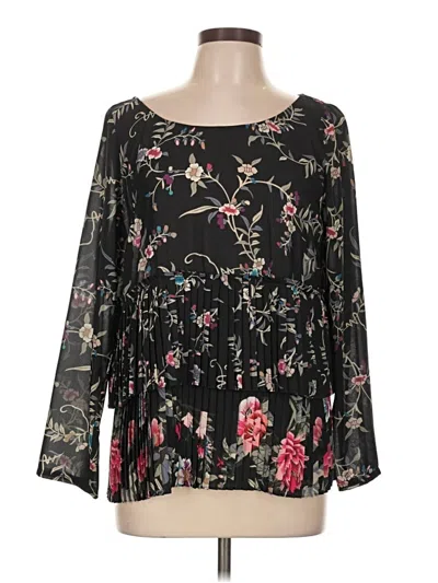 Pre-owned Plenty By Tracy Reese Long Sleeve Blouse In Black