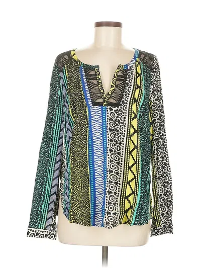 Pre-owned Plenty By Tracy Reese Long Sleeve Blouse In Blue