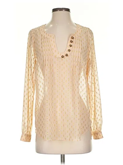 Pre-owned Plenty By Tracy Reese Long Sleeve Blouse In Brown