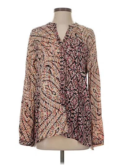 Pre-owned Plenty By Tracy Reese Long Sleeve Blouse In Brown