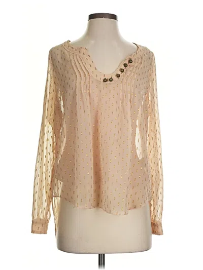 Pre-owned Plenty By Tracy Reese Long Sleeve Blouse In Gold
