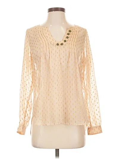 Pre-owned Plenty By Tracy Reese Long Sleeve Blouse In Ivory