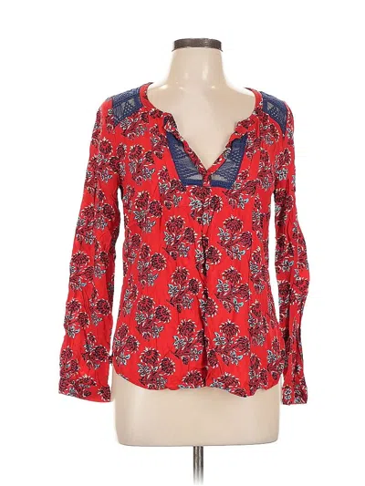 Pre-owned Plenty By Tracy Reese Long Sleeve Blouse In Red