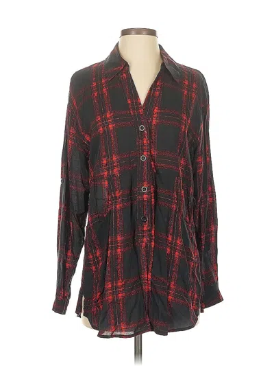 Pre-owned Plenty By Tracy Reese Long Sleeve Button Down Shirt In Red