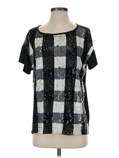 Pre-owned Plenty By Tracy Reese Short Sleeve Blouse In Black
