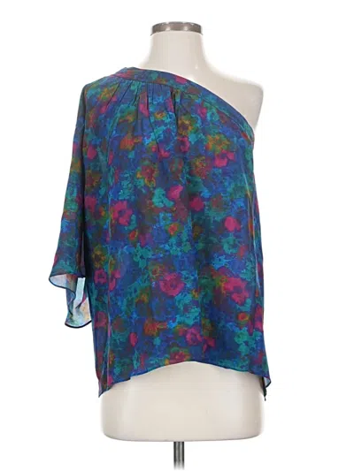 Pre-owned Plenty By Tracy Reese Short Sleeve Blouse In Blue