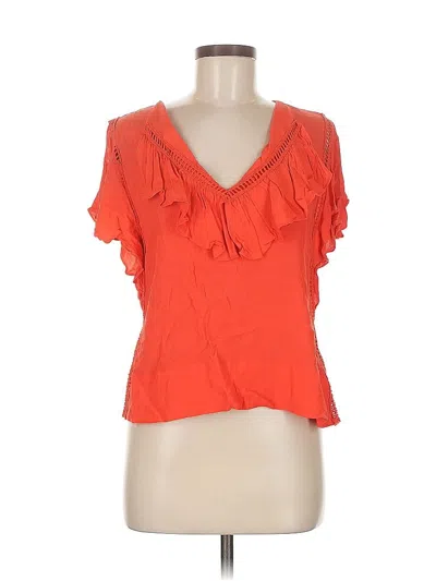 Pre-owned Plenty By Tracy Reese Short Sleeve Blouse In Orange
