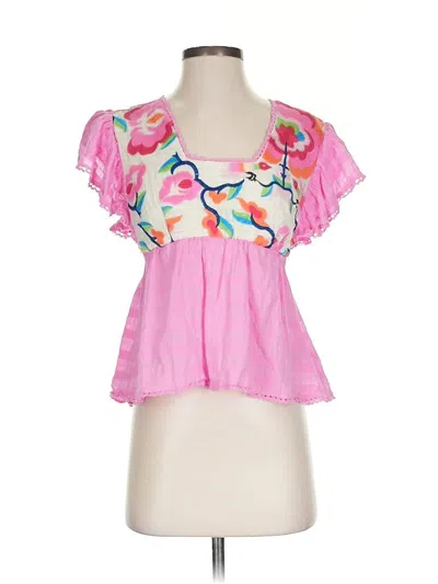 Pre-owned Plenty By Tracy Reese Short Sleeve Blouse In Pink