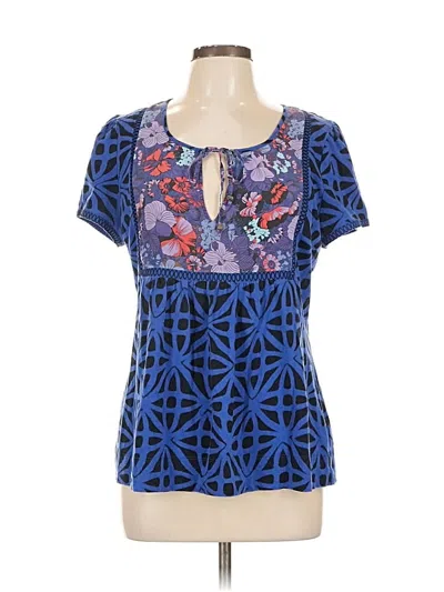 Pre-owned Plenty By Tracy Reese Short Sleeve T-shirt In Blue