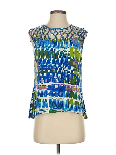 Pre-owned Plenty By Tracy Reese Sleeveless Blouse In Blue
