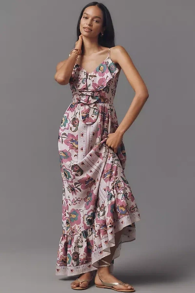 Plenty By Tracy Reese Sleeveless Ruffled V-neck A-line Maxi Dress