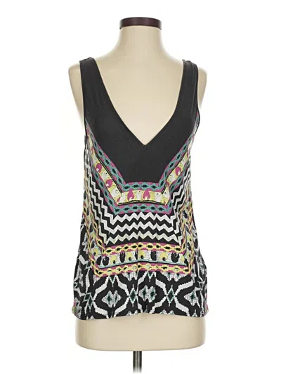 Pre-owned Plenty By Tracy Reese Tank Top Gray Plunge Neckline Tops
