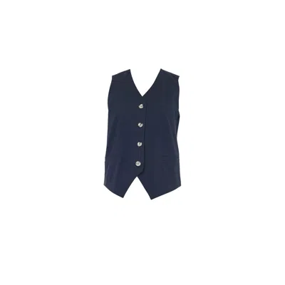 Plié Women's Cotton Vest – Blue