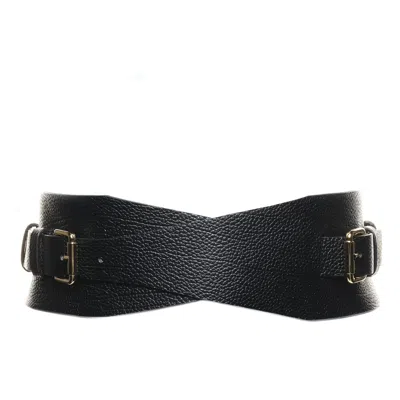 Plik X Haya Women's Black Leather Waist Belt - Dakota