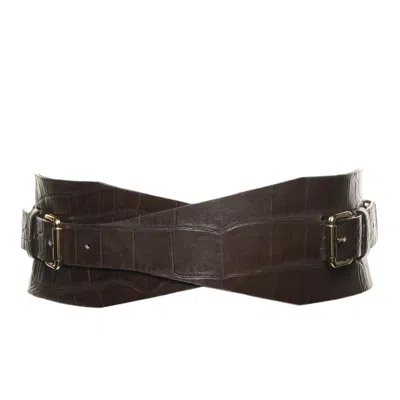 Plik X Haya Women's Green Leather Waist Nude Belt-dakota