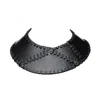 Plik X Haya Women's Leather Bib Necklace- Frida In Black