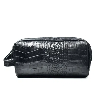 Plik X Haya Women's Leather Cosmetic Purse Bag In Black