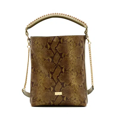 Plik X Haya Women's Midi Hobo Crossboby Bag- Alba Tobacco In Multi