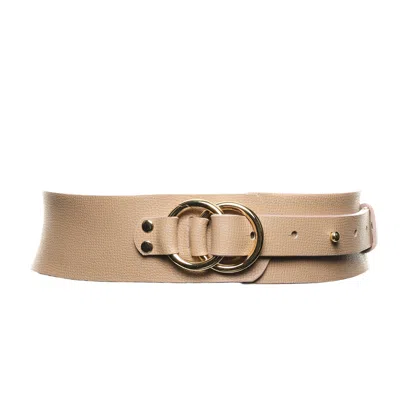 Plik X Haya Women's Neutrals Tan Leather Waist Belt- Giselle In Black/brown
