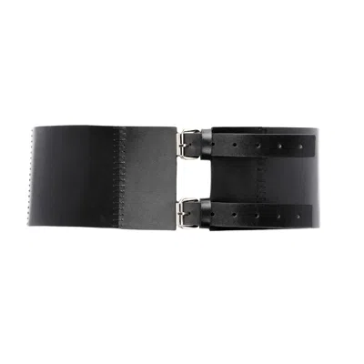 Plik X Haya Women's Wide Waist Leather Belt-frida In Black