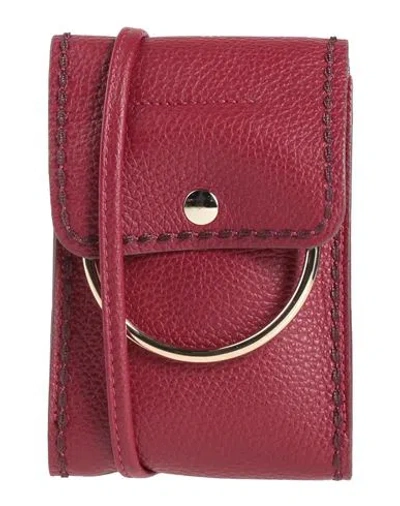 Plinio Visona' Woman Cross-body Bag Burgundy Size - Leather In Red