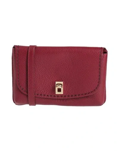 Plinio Visona' Woman Cross-body Bag Burgundy Size - Leather In Red