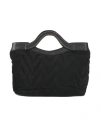 Plinio Visona' Woman Handbag Black Size - Leather, Textile Fibers