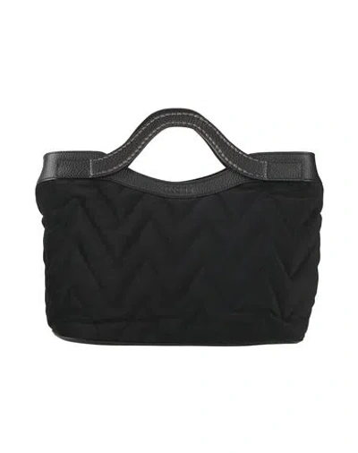 Plinio Visona' Woman Handbag Black Size - Leather, Textile Fibers