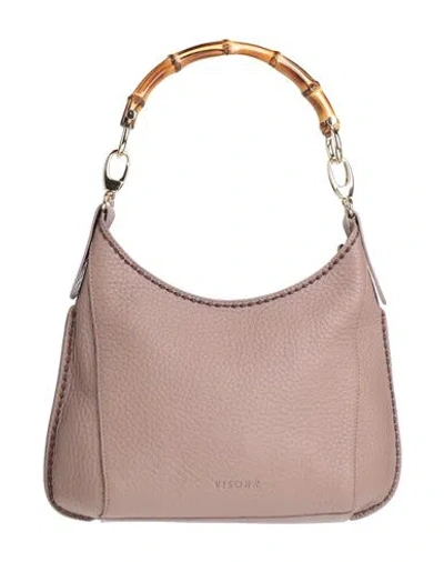 Plinio Visona' Woman Handbag Light Brown Size - Leather In Sand