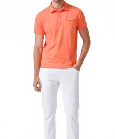 Ploumanac'h Brighton Pique Cotton Polo In Papaya In Orange