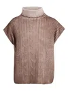 Ploumanac'h Cap-sleeve Turtleneck Sweater In Brown