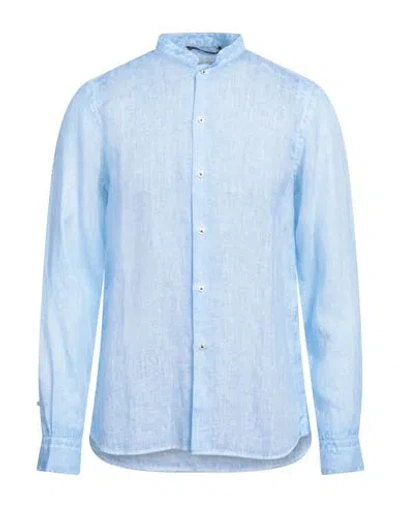 Ploumanac'h Man Shirt Azure Size 15 ¾ Linen In Blue