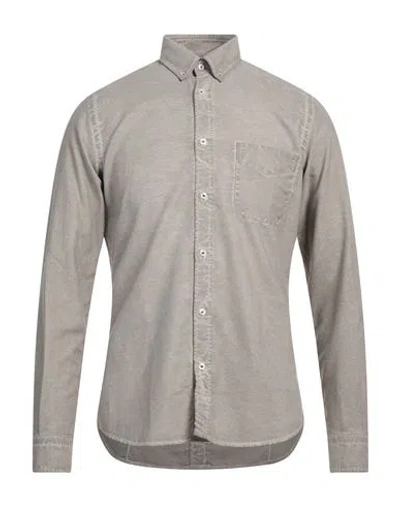 Ploumanac'h Man Shirt Taupe Size 15 Cotton In Grey