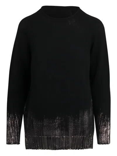 Ploumanac'h Ombre-effect Crew-neck Sweater In Black