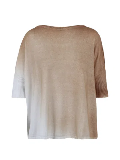 Ploumanac'h Ombré Ribbed-sleeve T-shirt In Neutral