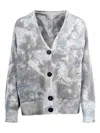 Ploumanac'h Tie-dye Pocket Cardigan In Gray